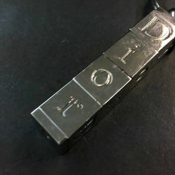 Christian Dior Logo Cube Motif Silver Tone Key Ring Charm - Picture 2 of 5